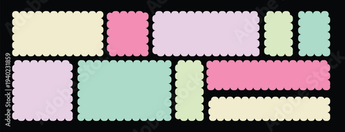 Set of colorful vintage vector geometric frames. Set of colorful vintage vector geometric frames and borders with blank postage style squares for mail, cards, and photo designs