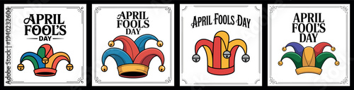 April Fools Day Jester Hat Illustrations with Playful Designs