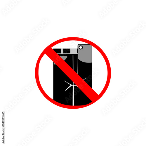 カメラ付きスマートフォン持ち込み禁止の安全標識（セキュリティ対策・情報漏洩防止・工場用アイコン）Prohibited camera phone entry sign. No smartphone in pocket icon for factory security and data leakage prevention.