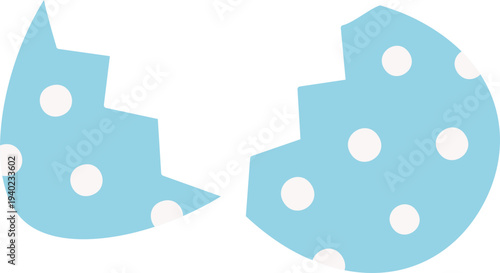 Hatched egg split in half clipart design.
Cracked Easter egg illustration isolated.
Broken Easter egg shell. 
Transparent background.  SVG.