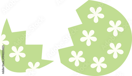 Hatched egg split in half clipart design.
Cracked Easter egg illustration isolated.
Broken Easter egg shell. 
Transparent background.  SVG.