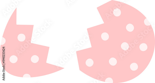 Hatched egg split in half clipart design.
Cracked Easter egg illustration isolated.
Broken Easter egg shell. 
Transparent background.  SVG.