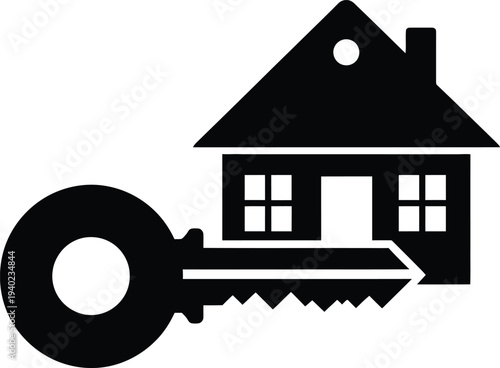 House key icon for real estate and property concepts