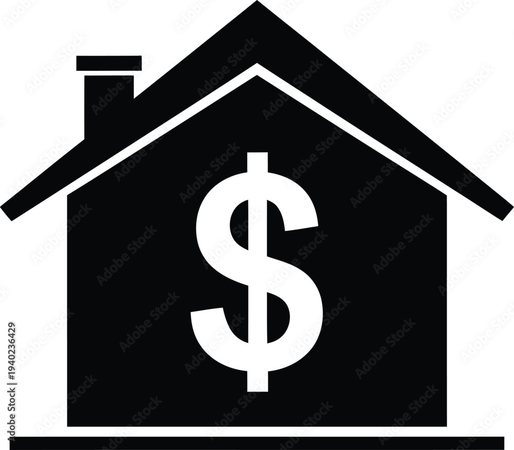 Obraz premium House with dollar sign icon representing financial or real estate concepts