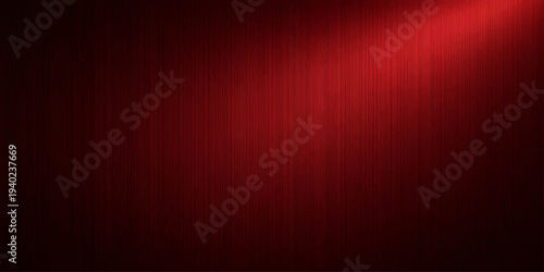 A dark red abstract background featuring a spotlight effect on a velvet theater curtain texture with elegant fabric lines for a cinema stage backdrop design