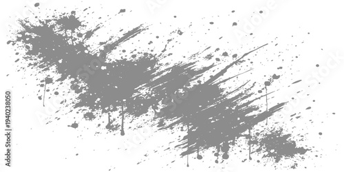 A black ink splat grunge background featuring a dirty paint splash texture with an artistic splatter pattern and liquid spray stains in a vector illustration silhouette