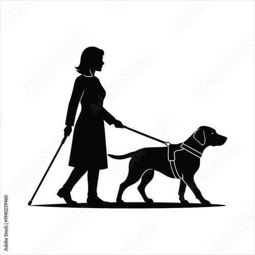 silhouette of a woman with dog