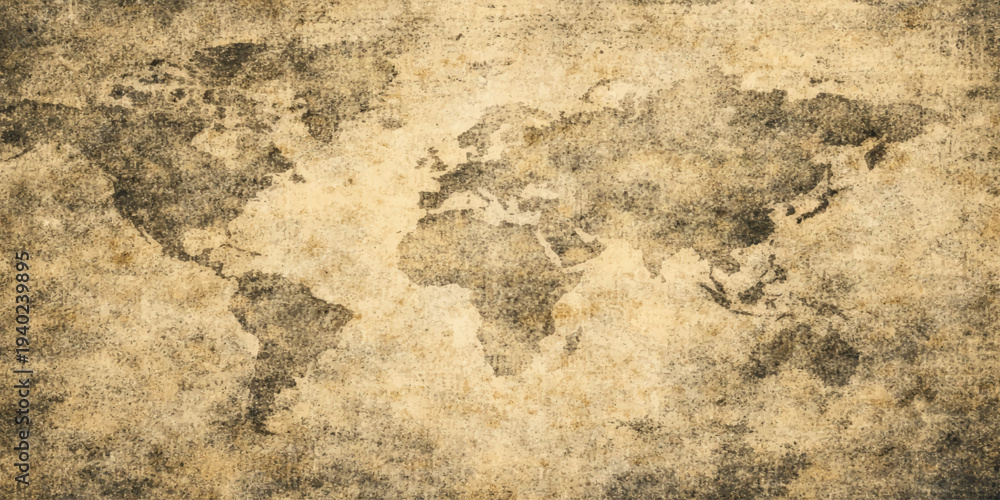 Obraz premium A vintage aged parchment and antique stone wall texture featuring a brown grunge pattern on a stained marble surface material