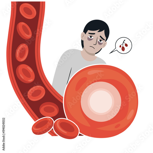 Person experiencing anemia and low red blood cells
