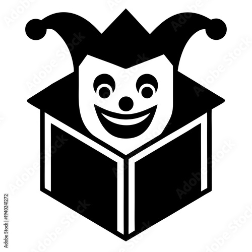 Prank jack in box clown head icon vector on white background