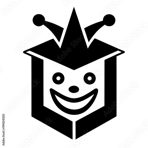 Prank jack in box clown head icon vector on white background