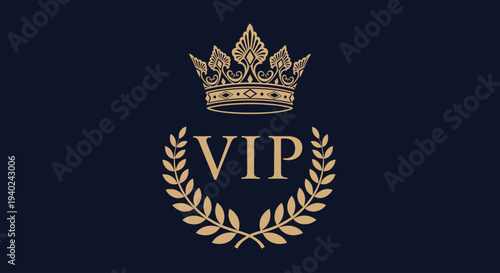 Luxury VIP Crown Logo Emblem Design.
