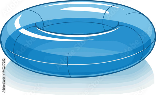 Create a realistic Float, transparent, blue, vector art with white background