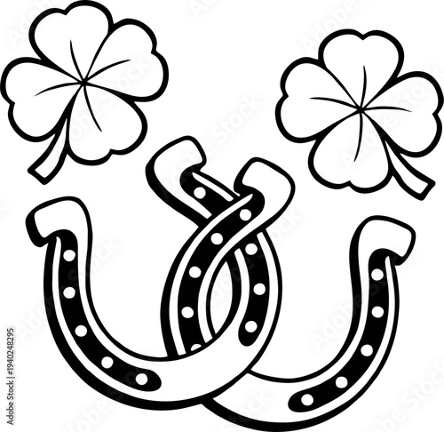 Lucky Horseshoe and Four Leaf Clover