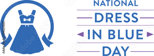 National Dress in Blue Day vector illustration with dress icon arrow design promoting awareness celebration health support March