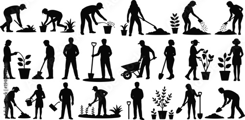 Modern Flat Vector Illustration of Artificial Intelligence Technology with Digital Circuit Elements and Business People Collaborating on Innovative Future Data Solutions