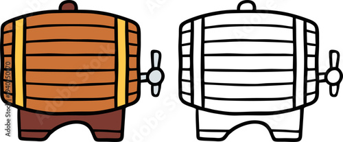 Traditional Wooden Barrel for Wine or Beer