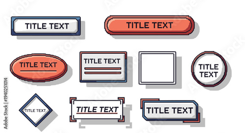 A collection of various text buttons and labels in colorful flat vector style, ideal for web and app design