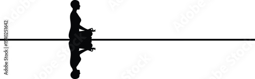 Silhouette of Man Riding Bicycle on Tightrope