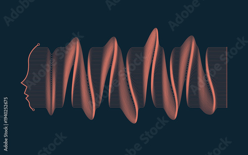 A human head composed of artificial intelligence electronic technology circuit lines