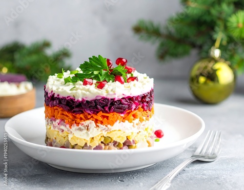 Festive Herring Under a Fur Coat Salad - A Russian Culinary Tradition.