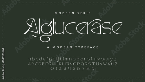 Elegant Font Uppercase Lowercase and Number. Classic Lettering Minimal Fashion Designs. Typography modern serif fonts regular decorative vintage concept. vector illustration