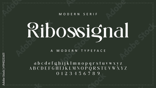 Elegant Font Uppercase Lowercase and Number. Classic Lettering Minimal Fashion Designs. Typography modern serif fonts regular decorative vintage concept. vector illustration
