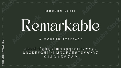 Elegant Font Uppercase Lowercase and Number. Classic Lettering Minimal Fashion Designs. Typography modern serif fonts regular decorative vintage concept. vector illustration
