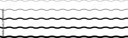 Abstract black wavy lines set on light gray background representing sound wave patterns, audio frequency vibration, digital signal visualization and acoustic design concept