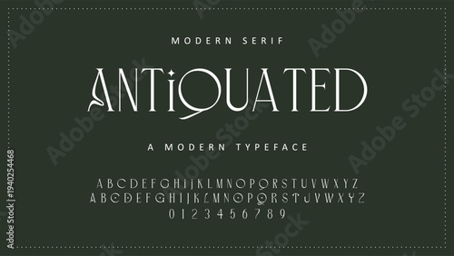 Elegant Font Uppercase Lowercase and Number. Classic Lettering Minimal Fashion Designs. Typography modern serif fonts regular decorative vintage concept. vector illustration