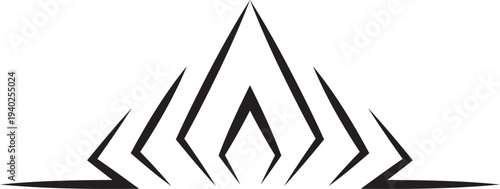 A vector logo featuring an abstract image a flame drawn in a clean linear style, symbolizing energy, warmth, and dynamic movement.