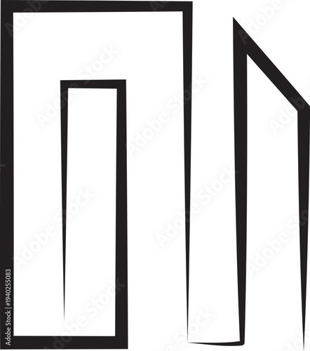 A vector logo featuring an abstract image a house silhouette drawn with a single continuous line, symbolizing simplicity and modern living.