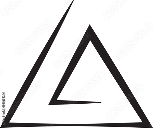 A vector logo featuring an abstract image a triangle shaped like a labyrinth, symbolizing mystery, strategy, and thoughtful navigation.
