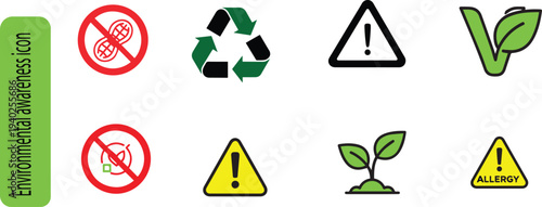 A set of warning signs and icons featuring yellow danger triangles with water drops and hazard symbols for road traffic safety and web business design