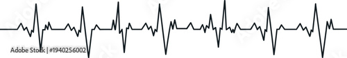 Thin ECG heartbeat waveform line on light gray background representing heart rate monitoring, cardiology pulse signal and medical diagnostics healthcare concept