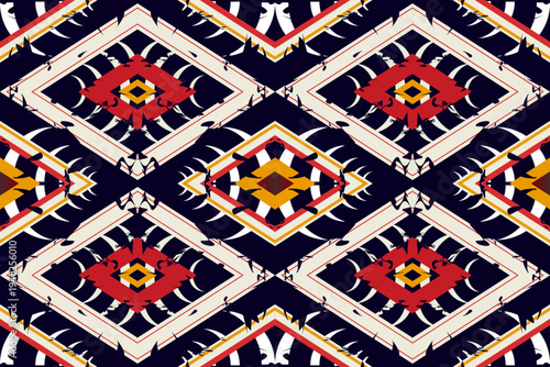 Wallpaper Mural Colorful Tribal Diamond Ornament Seamless Pattern Torontodigital.ca
