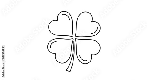 Simple black and white illustration of a four-leaf clover symbol.