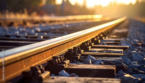 Golden Hour on the Rails - A Journey into the Distance.
