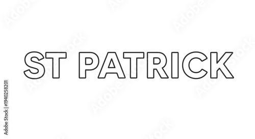 A simple text graphic with the words st patrick in bold white font on a plain white background.