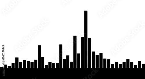Dynamic Bar Graph Sound Equalizer on Isolated White Background