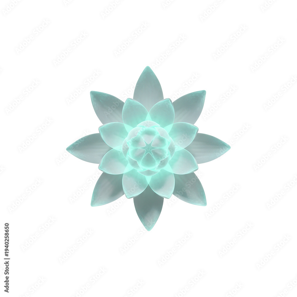 Obraz premium Luminous Teal Succulent Plant Bloom