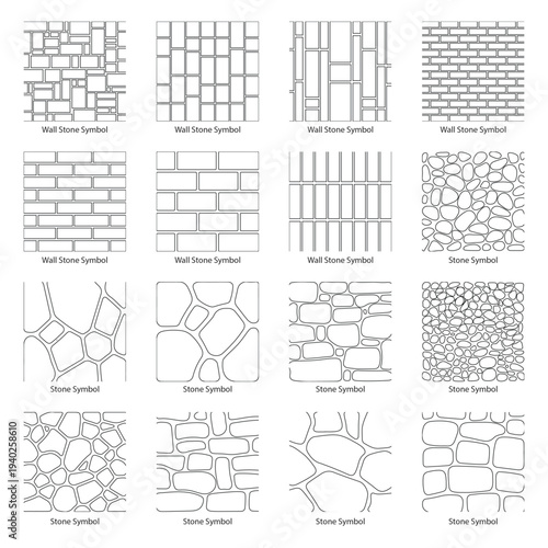 Landscape Architecture CAD Hatch Pattern Set Grass Water Stone Wall Texture Elements Collection
