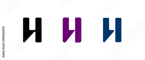 Letter H, digital alphabet font, for your logo design, vector illustration 10EPS