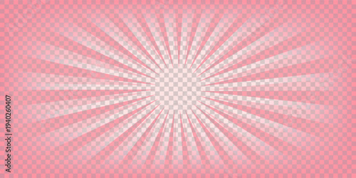 Candy color sunburst background. Abstract pink cream sunbeams design wallpaper. Colorful spinning lines for template, banner, poster, flyer. Sweet rotating cartoon swirl or whirlpool. Vector backdrop