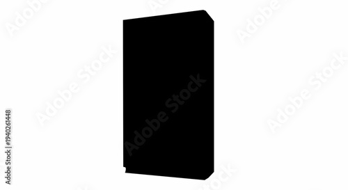 Black plastic product box isolated on white background