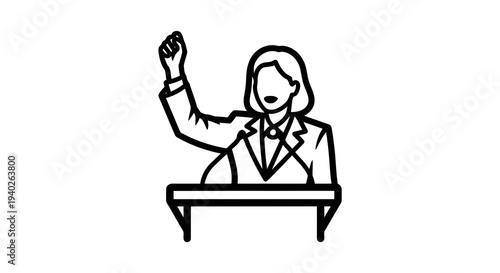 A woman voting at a polling station with a ballot in hand.