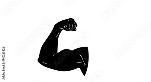 A strong arm flexing its bicep in a classic symbol of strength and power.