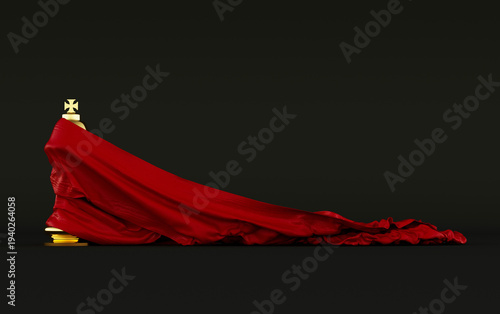 Canvas Print A king chess piece wearing a red royal robe.