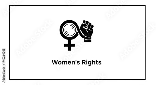 A symbol of women_s rights with a female sign and a raised fist