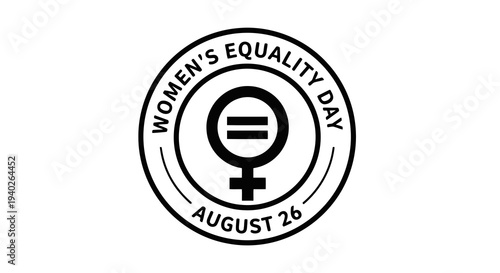 Women_s equality day logo on a white background with a simple design.